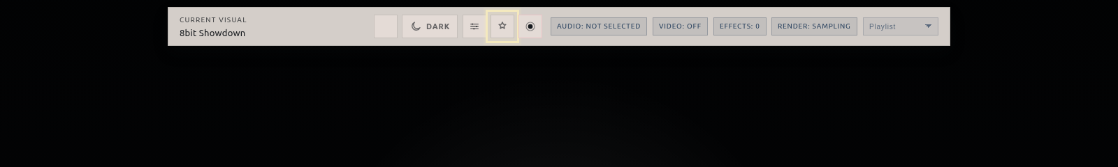 VVavy top bar with the Effects button highlighted so you can open the effect layering panel.