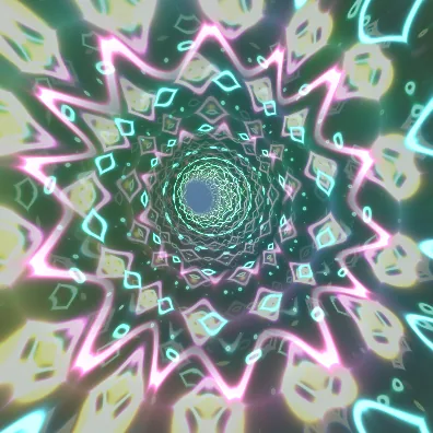 Preview of the Neon Tunnel Kaleidoscope audio-reactive visual